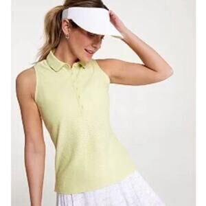 CALIA Women's Pale Yellow Renew Sleeveless Golf Polo Size S